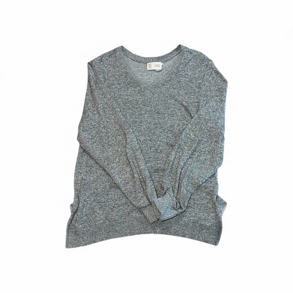 Anthropologie Saturday Sunday Gray V Neck Hacci Tunic Sweater Oversized Sz Small - Picture 9 of 9